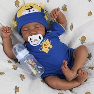 Realistic reborn baby doll 18 inch sleeping with accesorios baby African America